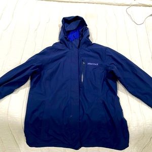 Marmot Waterproof Jacket Rain or Snow/Ski Shell Navy Size L